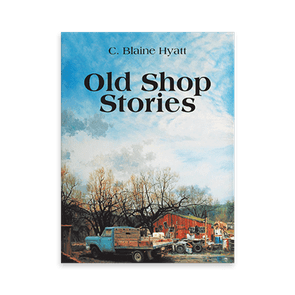 Book cover features a rustic truck parked in a cluttered, rural yard near an old shop under a blue sky. Title: 