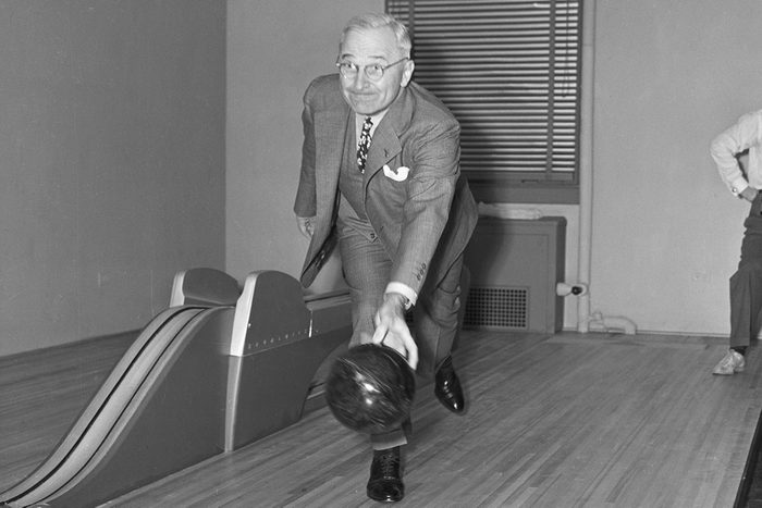 Harry S. Truman Pitching Bowling Ball