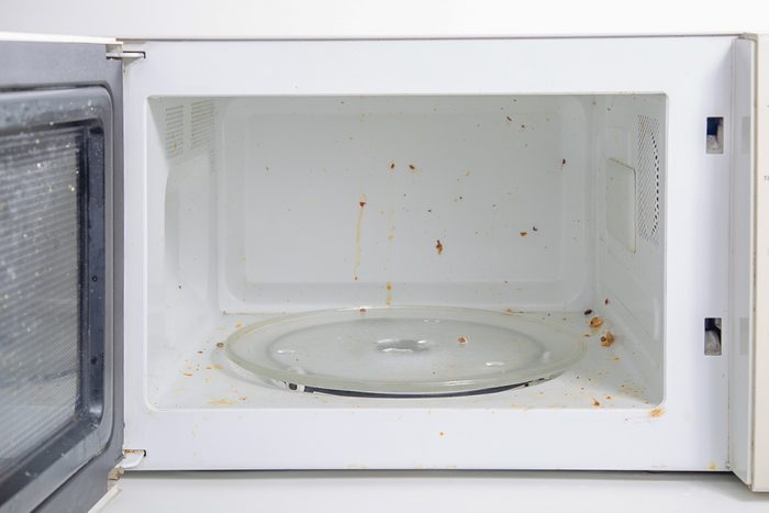 food splatters inside microwave
