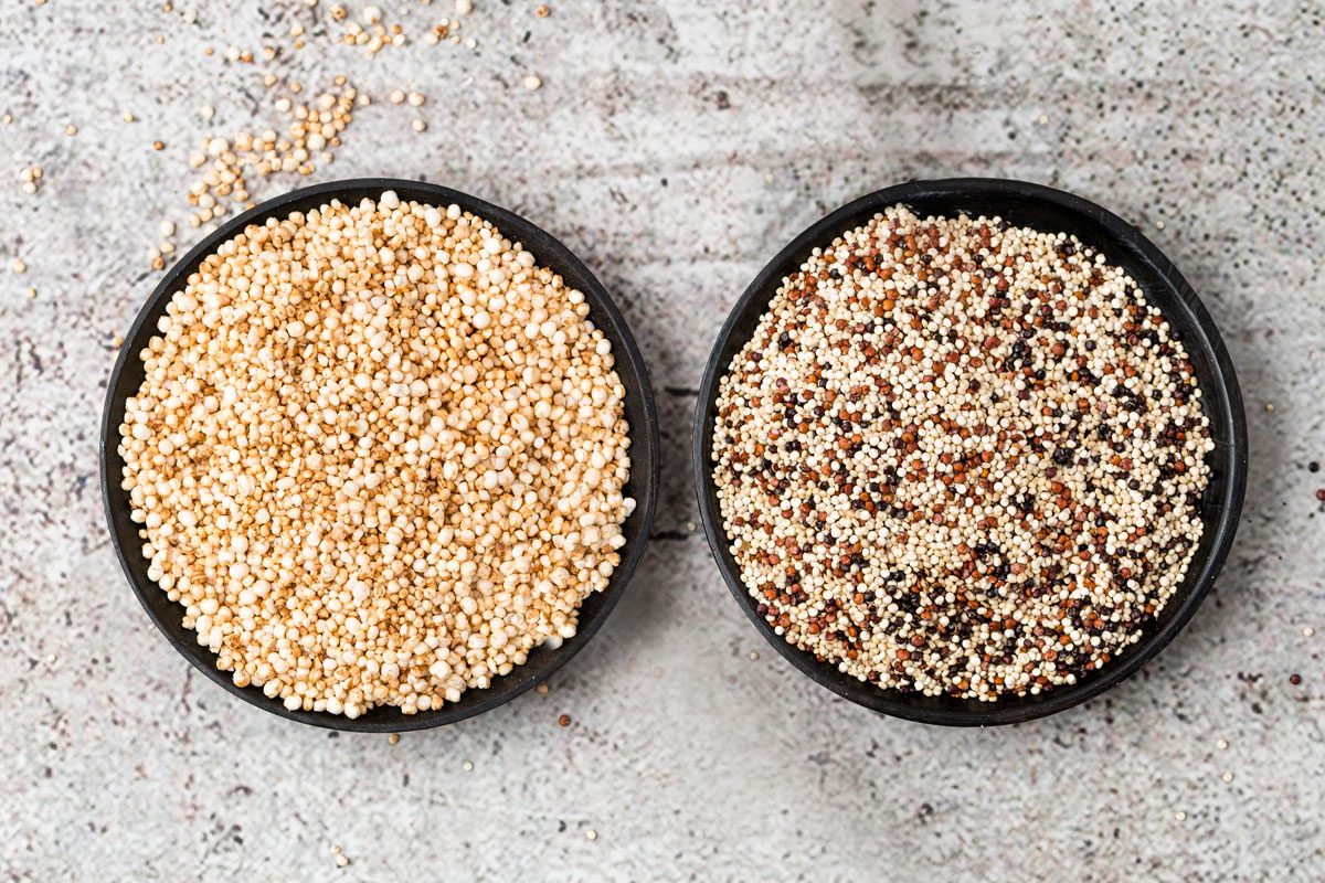 Wholemeal Quinoa And Popped Quinoa In Bowls