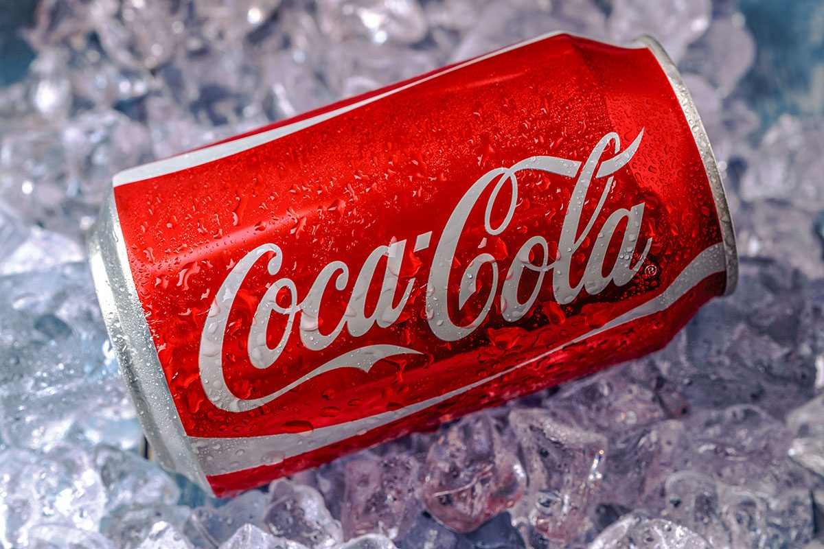 Can of Coca-Cola on ice