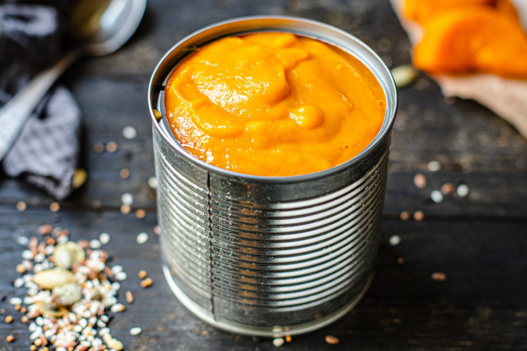 pumpkin cream soup eat first course top view copy space for text food background rustic keto or paleo diet
